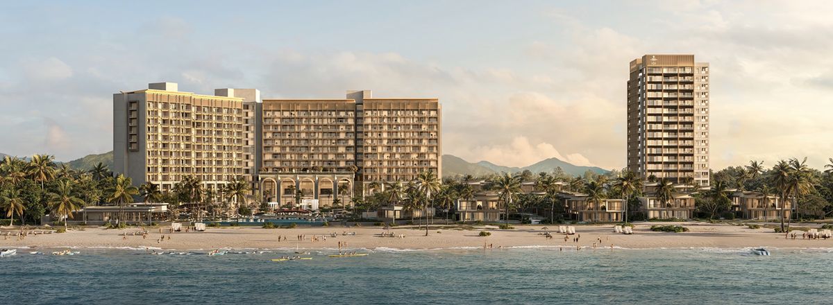 Arbora Luxury Collection Resort Da Nang, beachfront render, Non Nuoc Beach