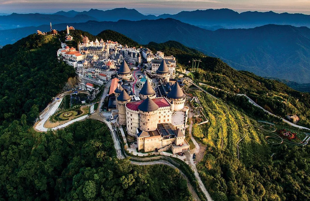 French Village Ba Na Hills Da Nang aerial