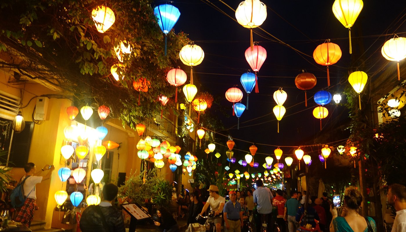 Hoi An Ancient Town pedestrian streets with silk lanterns