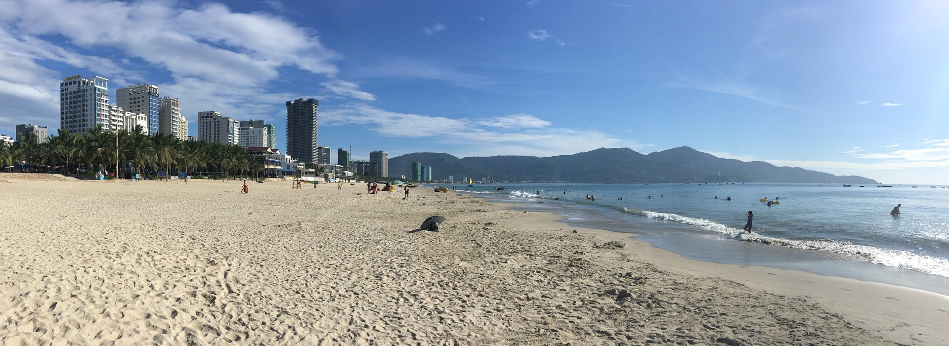 My Khe Beach panoramic with blue sea and long coastline