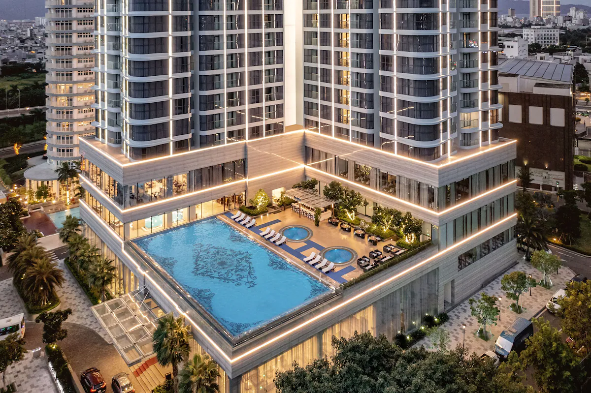 Da Nang rooftop pool hotel view luxury resort Melia Vinpearl
